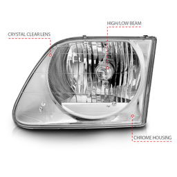 Crystal Headlight Set for Ford F-150 and Expedition, view 6 — ANZO USA 111030