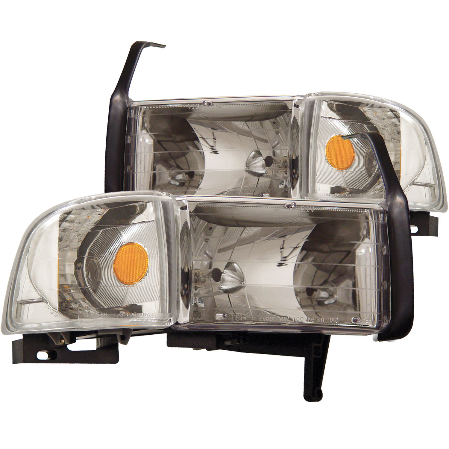 ANZO USA Crystal Headlight Set for Dodge Ram 1500, 2500 & 3500