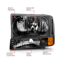 ANZO USA Crystal Headlight Set 111080, view 6
