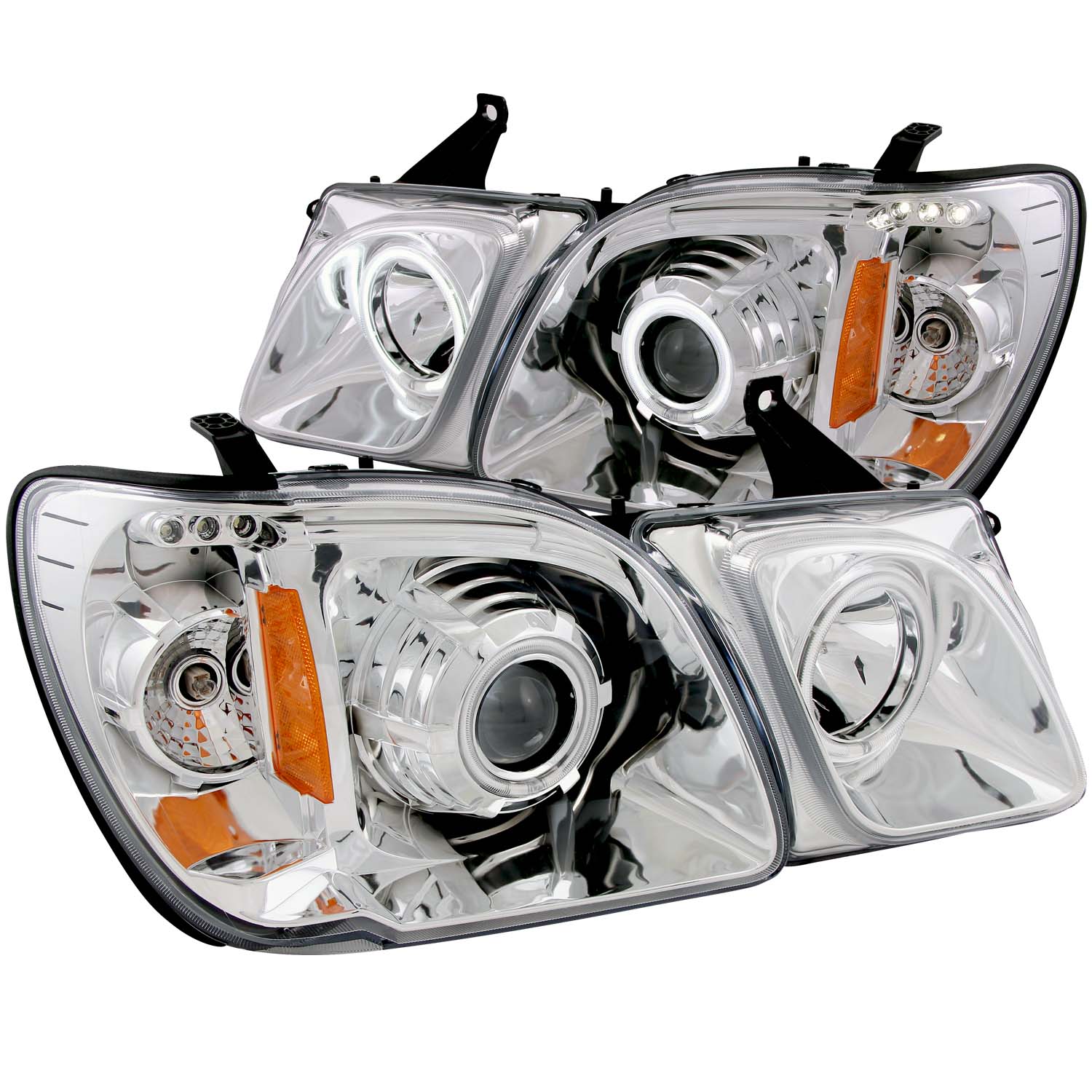 ANZO USA Projector Headlight Set with Halo for Lexus LX470