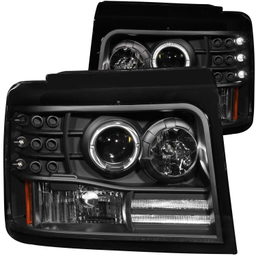 Projector Headlight Set with Halo for Ford Bronco & F-Series, view 2, ANZO USA 111184