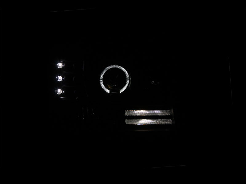 ANZO USA Projector Headlight Set with Halo for Ford Bronco & F-Series