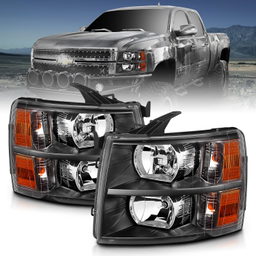 Crystal Headlights for Chevrolet Silverado (2007-2014), view 2, ANZO USA 111393
