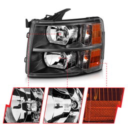 Crystal Headlights for Chevrolet Silverado (2007-2014), view 4, ANZO USA 111393