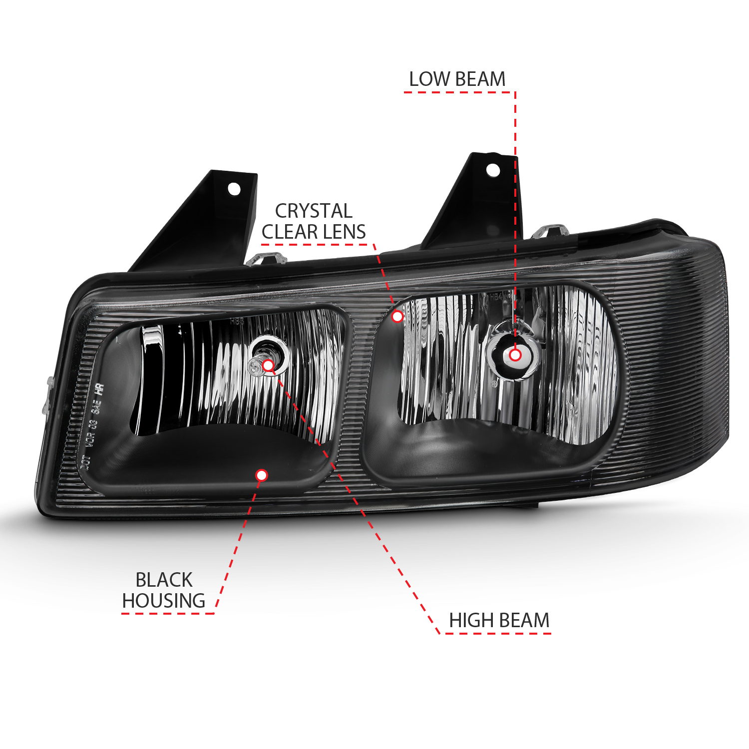 ANZO USA Crystal Headlights for Chevrolet Express & GMC Savana