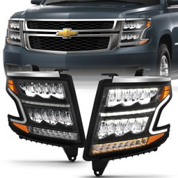 LED Crystal Headlights for Chevrolet Tahoe & Suburban — ANZO USA 111478