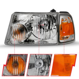 Crystal Headlight for Ford Ranger (2001-2011), view 3, ANZO USA 111484