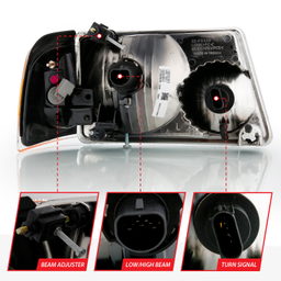 Crystal Headlight for Ford Ranger (2001-2011), view 5, ANZO USA 111484
