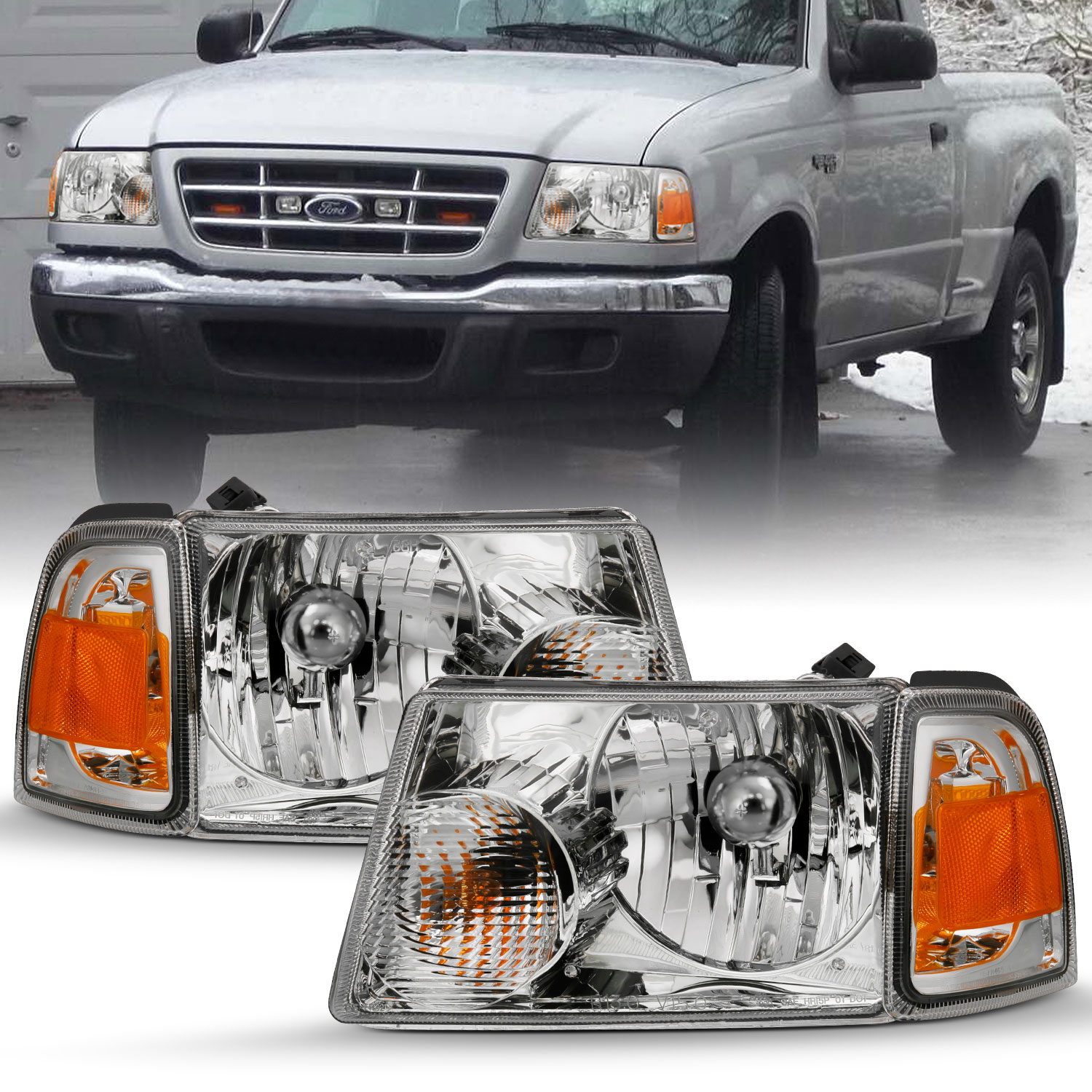 ANZO USA Crystal Headlight for Ford Ranger