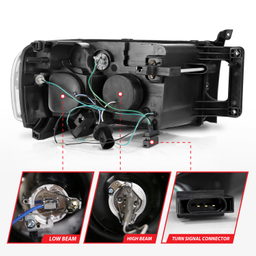 Projector Headlight for Dodge Ram (2002-2005), view 5, ANZO USA 111490