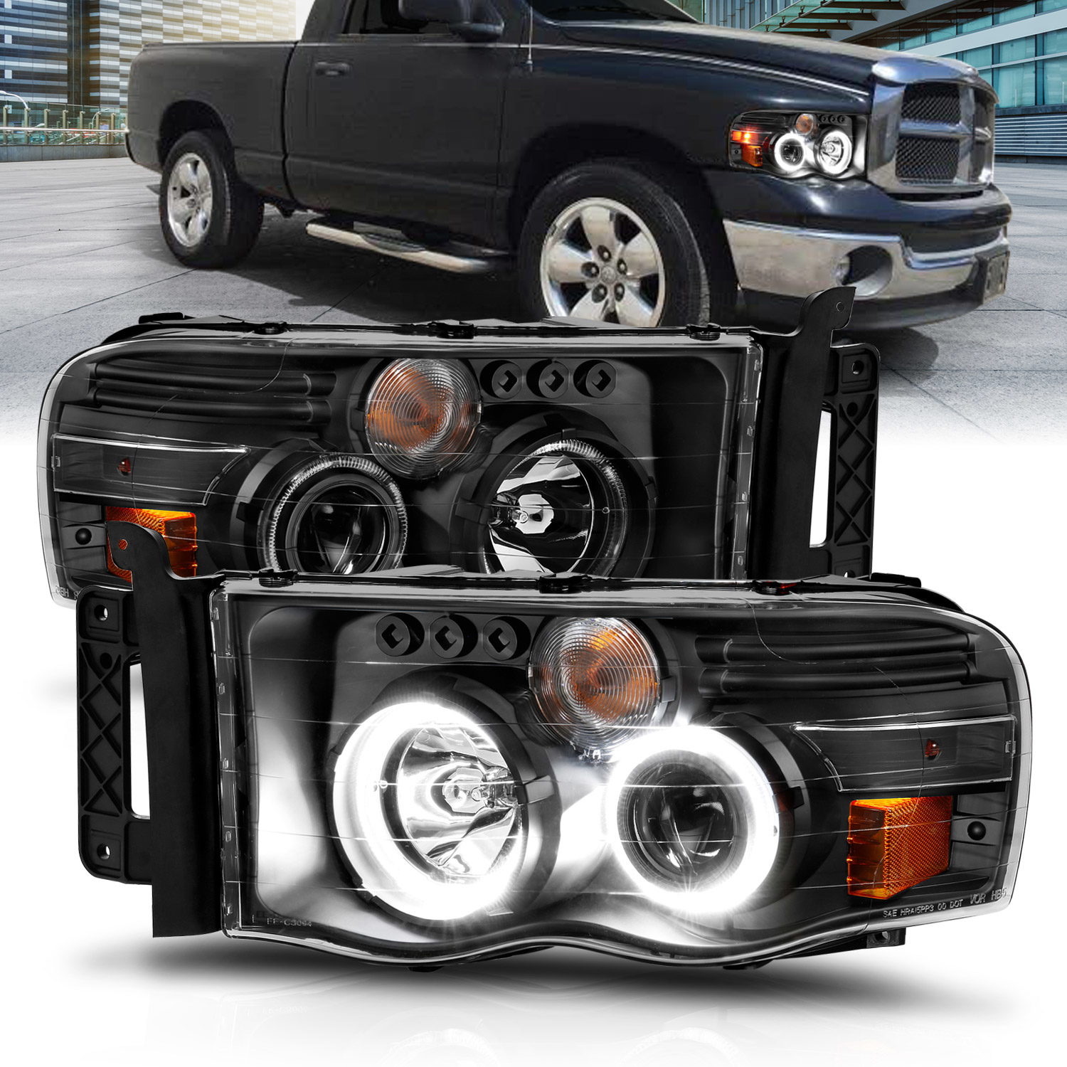ANZO USA Projector Headlight for Dodge Ram