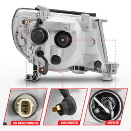 Projector Headlight for Toyota Tacoma (2005-2011), view 5, ANZO USA 111517