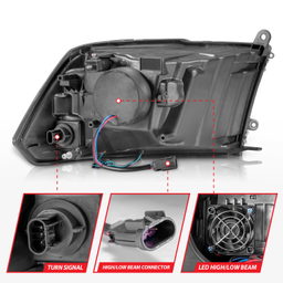 LED Projector Headlight for Dodge Ram & Ram 1500, view 5, ANZO USA 111539
