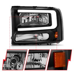 Crystal Headlight for Ford Super Duty & Excursion (1999-2004), view 3, ANZO USA 111549