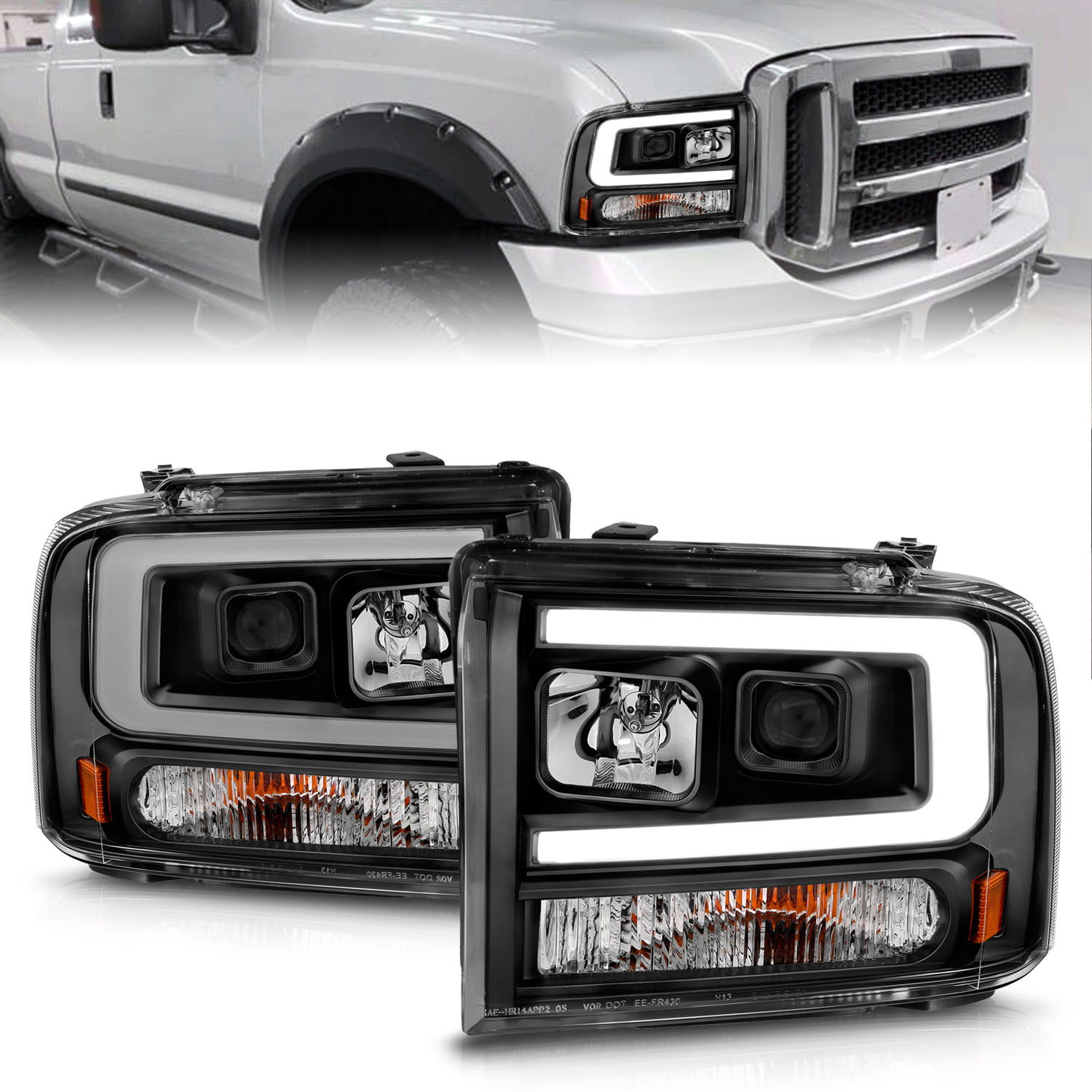 ANZO USA Projector Headlight for Ford Super Duty & Excursion