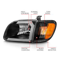 Crystal Headlight for Toyota Tundra (2000-2004), view 2, ANZO USA 111579