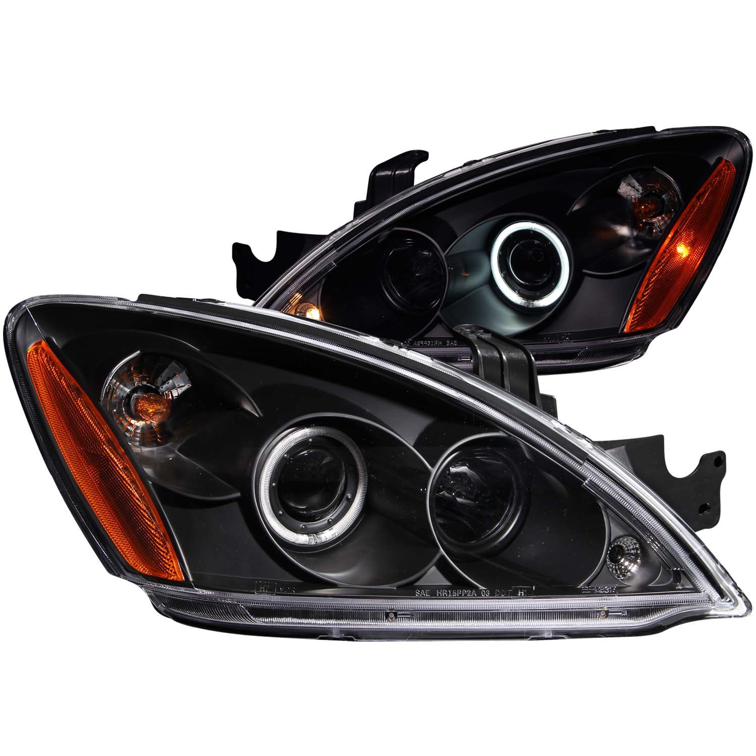 ANZO USA Projector Headlight Set with Halo for Mitsubishi Lancer