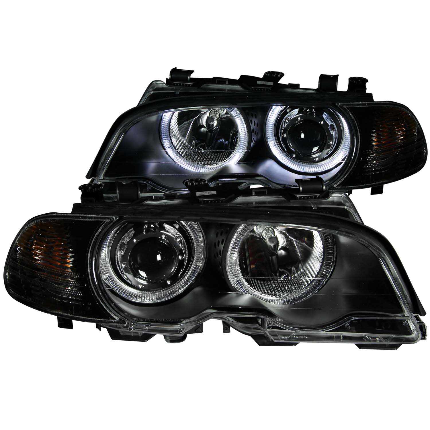 ANZO USA Projector Headlight Set with Halo for BMW 3 Series
