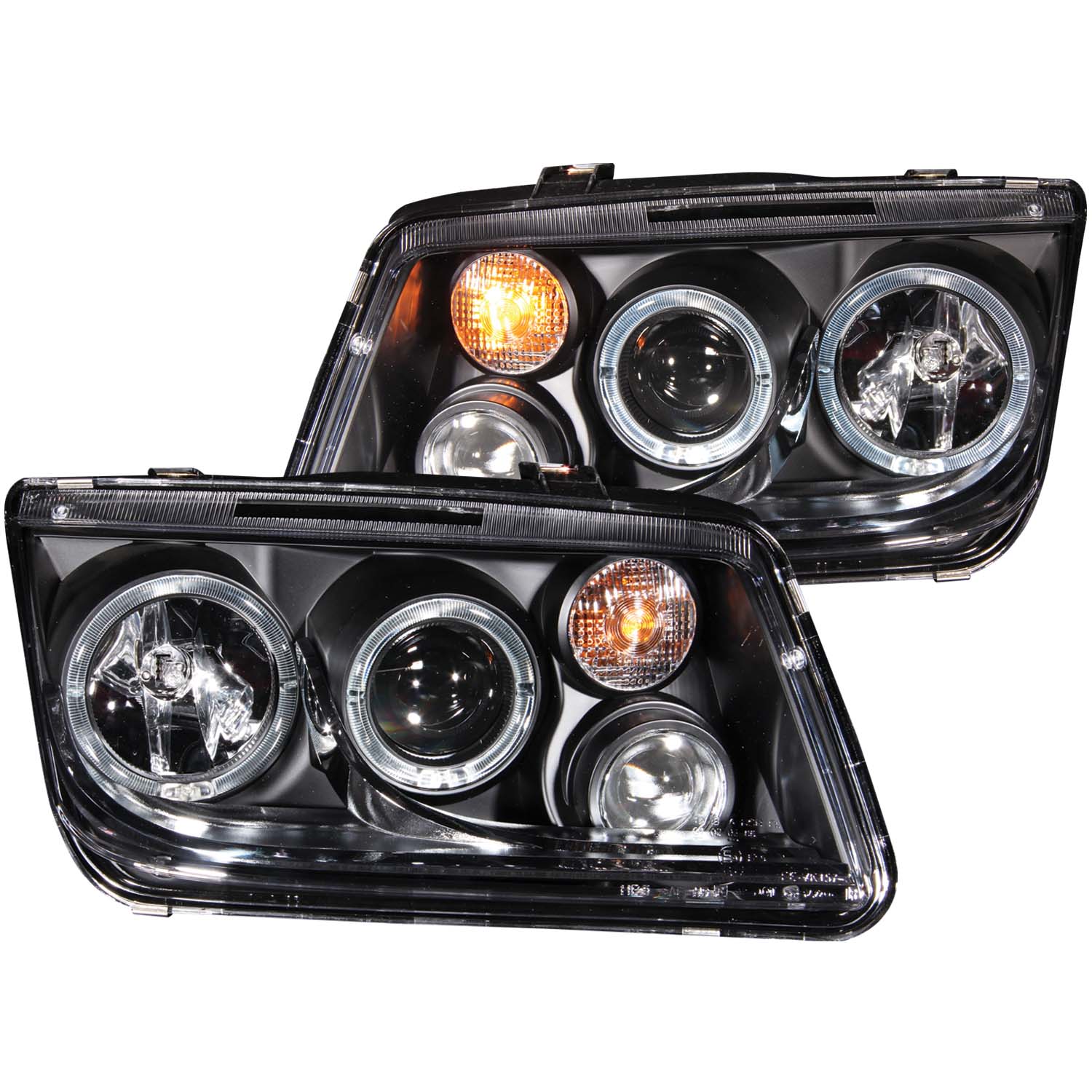 ANZO USA Projector Headlight Set with Halo for Volkswagen Jetta