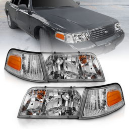 Crystal Headlights for Ford Crown Victoria (1998-2011), view 2, ANZO USA 121556