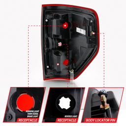 Tail Lights for Ford F-150 (2009-2014), view 4, ANZO USA 311299