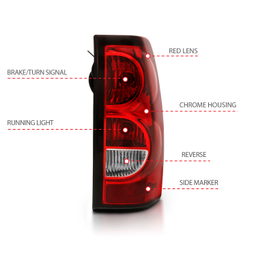 Tail Light Assembly for Chevrolet Silverado (2003-2007), view 4, ANZO USA 311302
