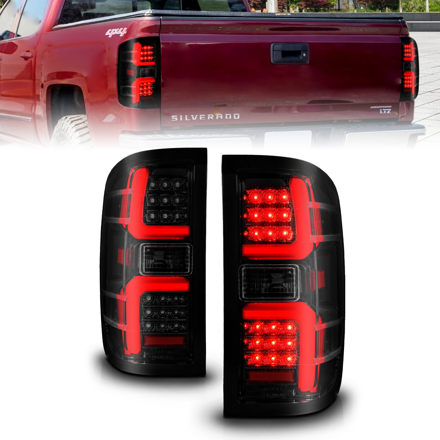 ANZO USA Tail Light Assembly for Chevrolet Silverado & GMC Sierra HD