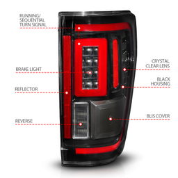 Tail Light Assembly for Ford F-150 (2021-2023), view 2, ANZO USA 311473
