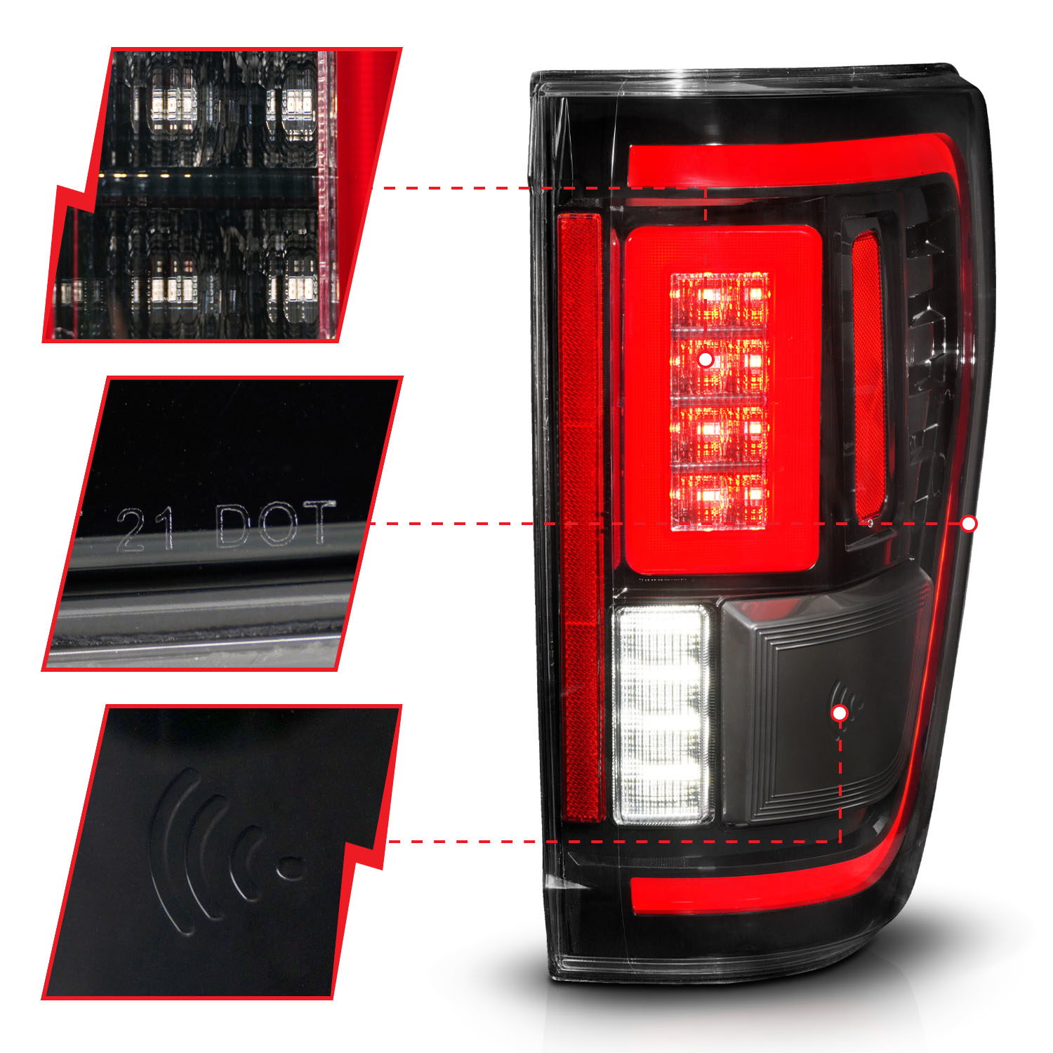 ANZO USA Tail Light Assembly for Ford F-150