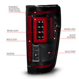 Tail Light Assembly for Ford F-150 (2021-2023), view 4, ANZO USA 311474