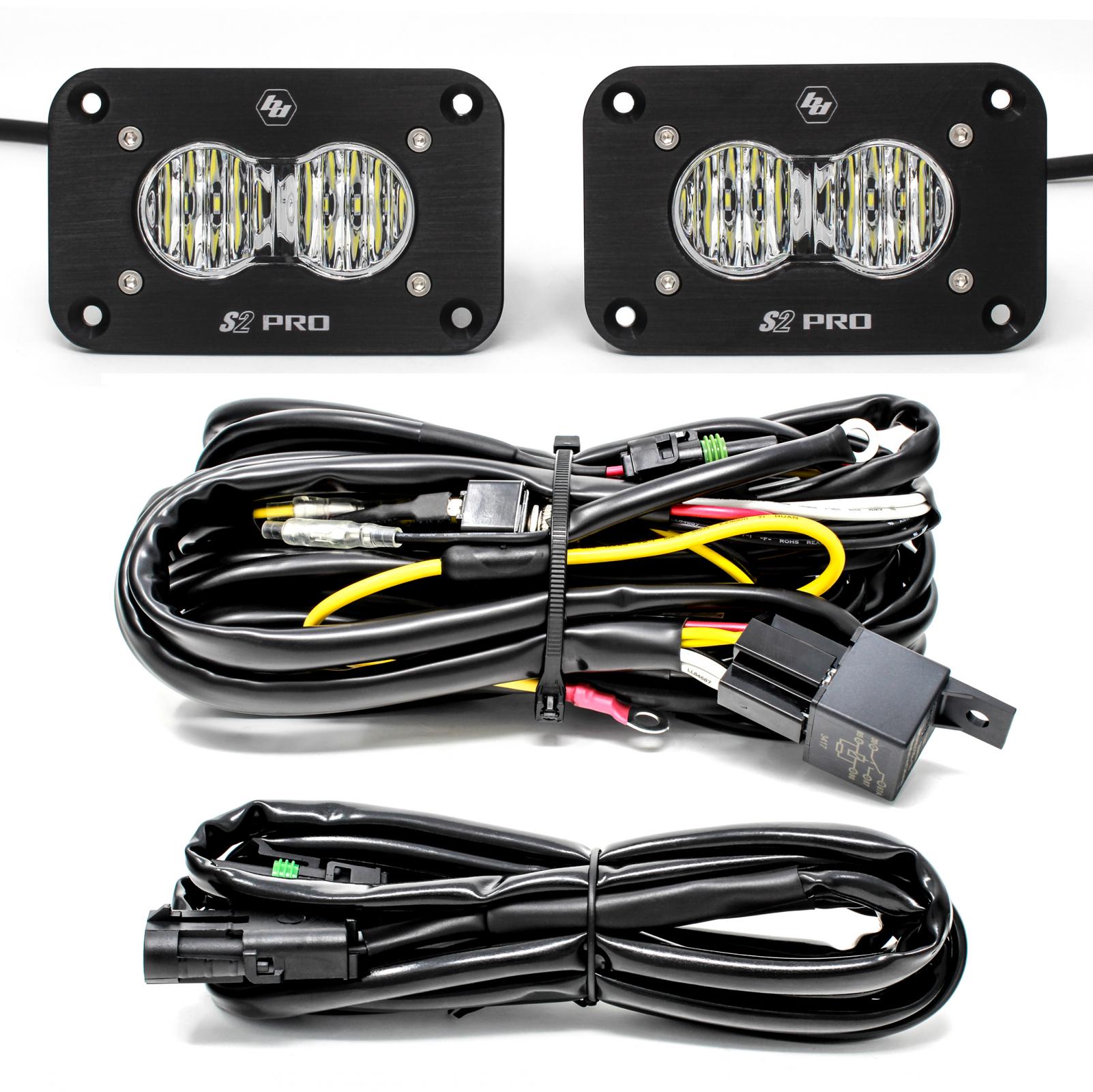 Baja Designs Baja Designs S2 Pro Black Flush Mount LED Light Pod Reverse Kit 487807
