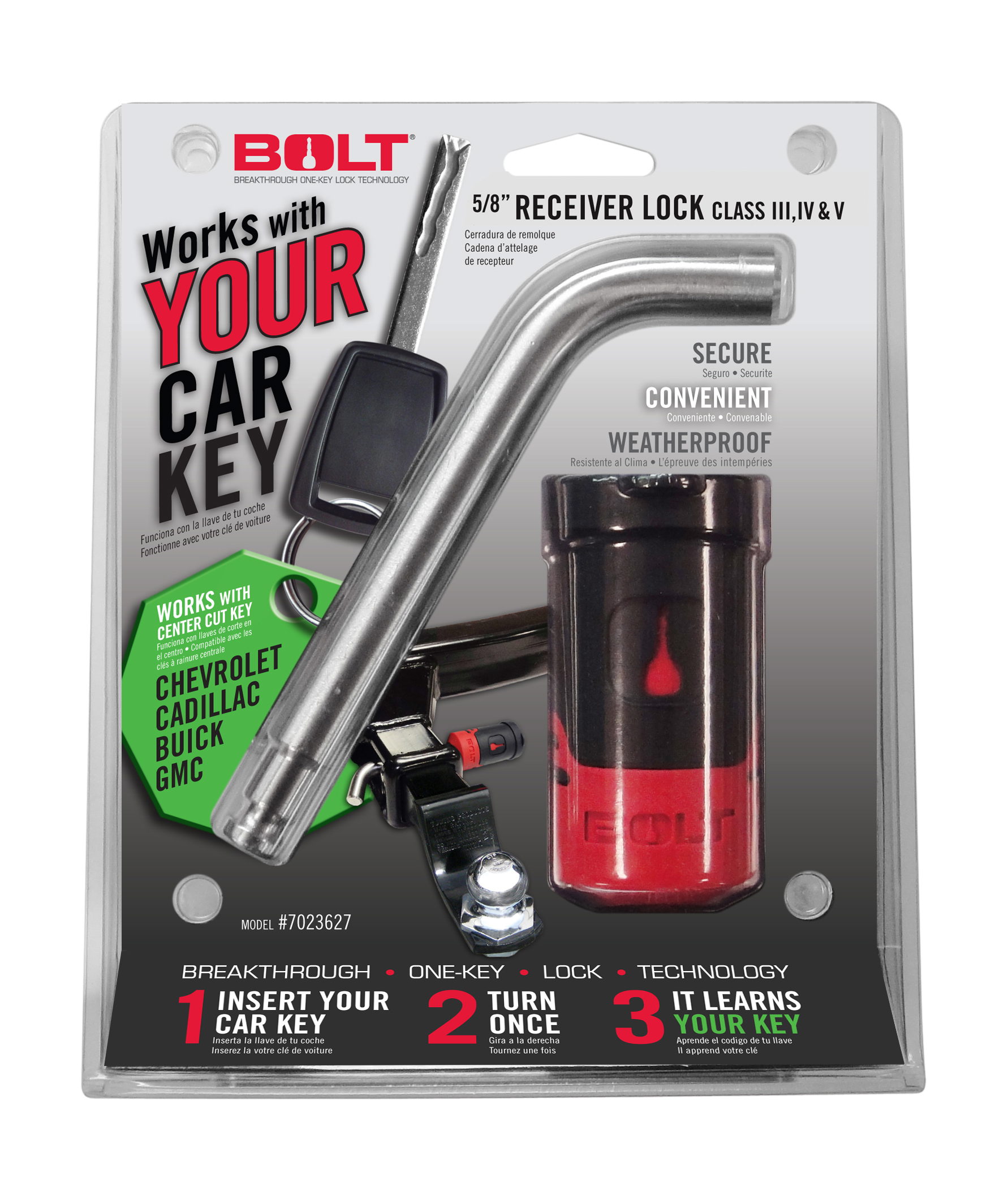 BOLT 5/8 in. Receiver Lock for GM Center Cut Keys
