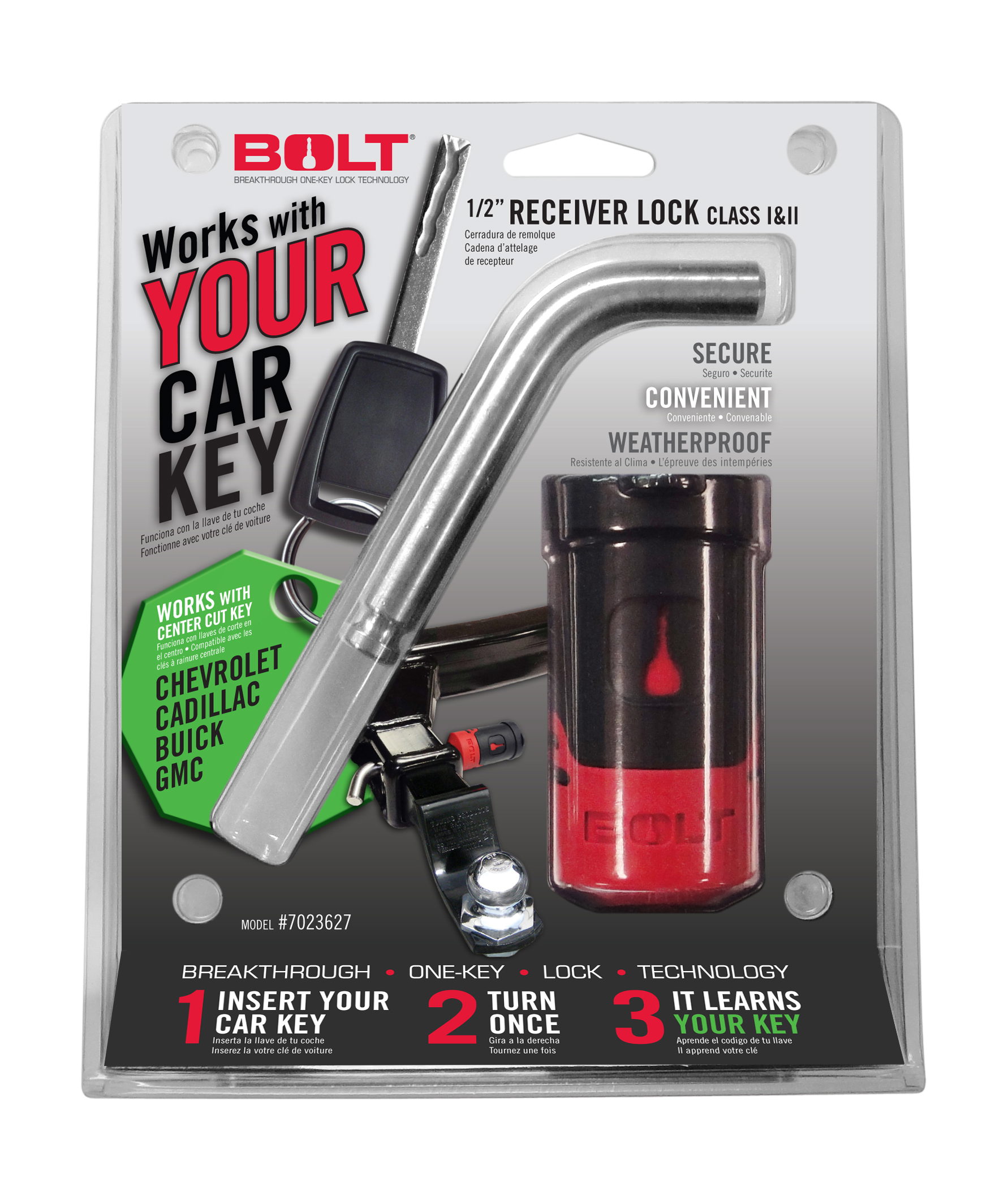 BOLT 1/2 in. Receiver Lock for GM Center Cut Keys