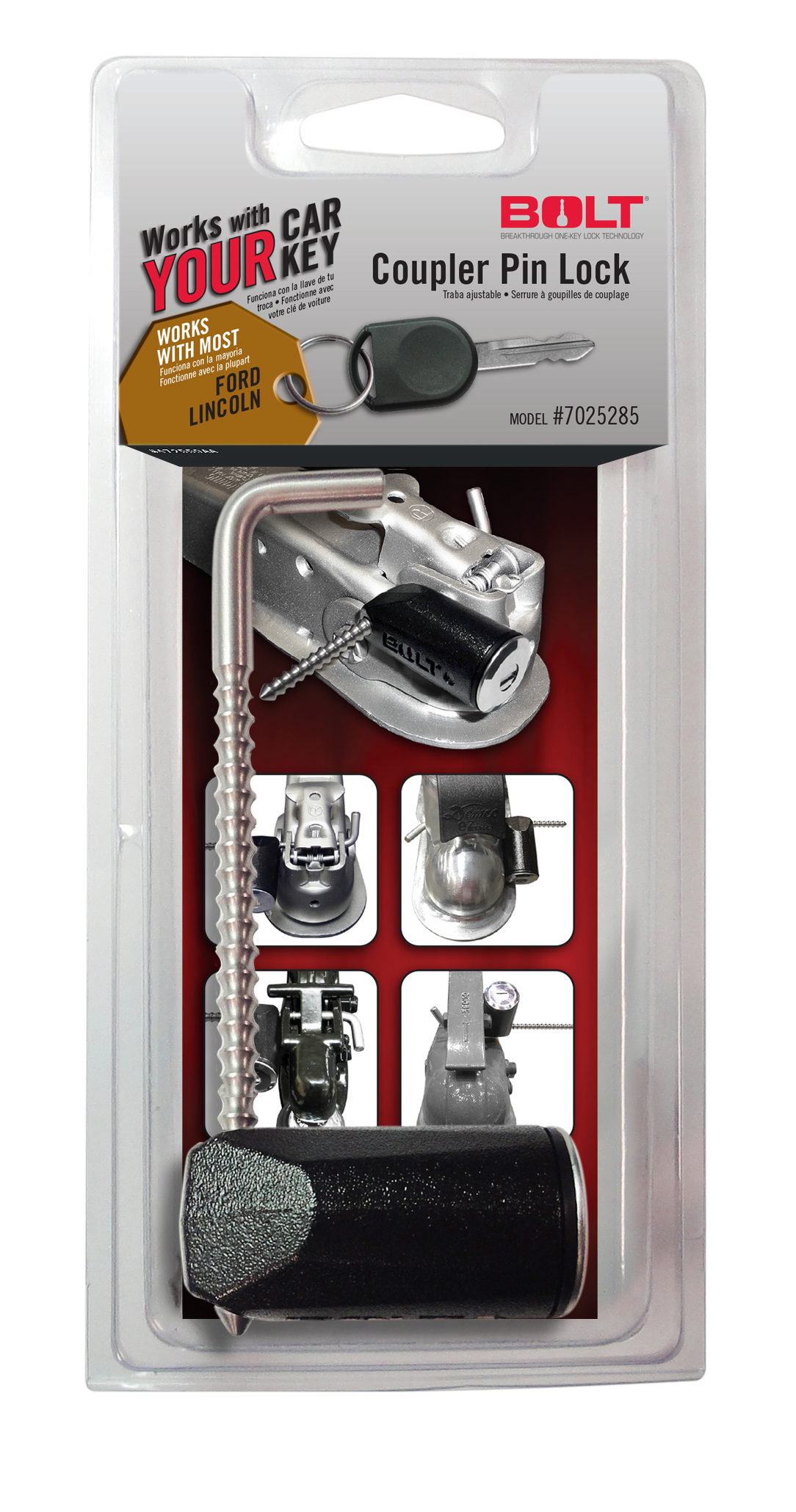 BOLT Coupler Pin Lock for Ford Key Family