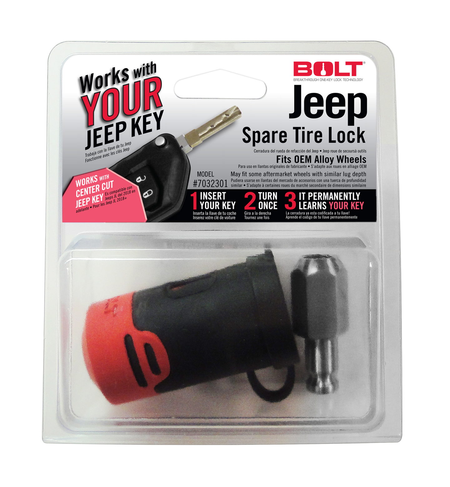 BOLT Spare Tire Lock for Jeep Wrangler JL & Gladiator