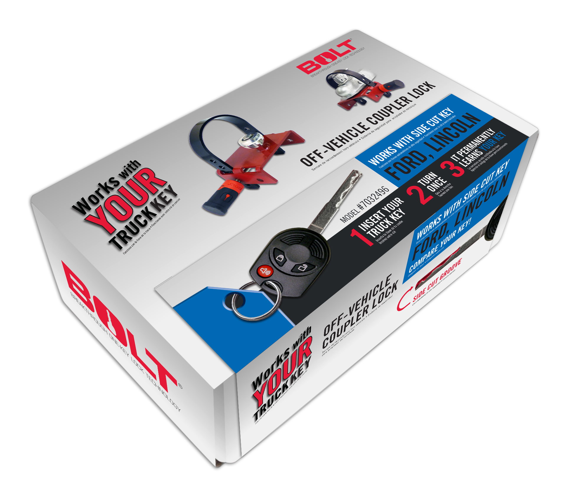 BOLT Off-Vehicle Coupler Lock for Ford Side Cut Keys