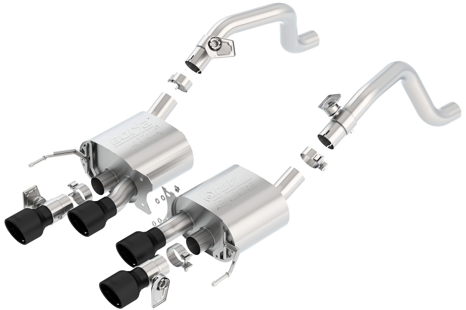 ATAK Axle-Back Exhaust for Corvette, Carbon Tips (2014-2019) — Borla 11856CB