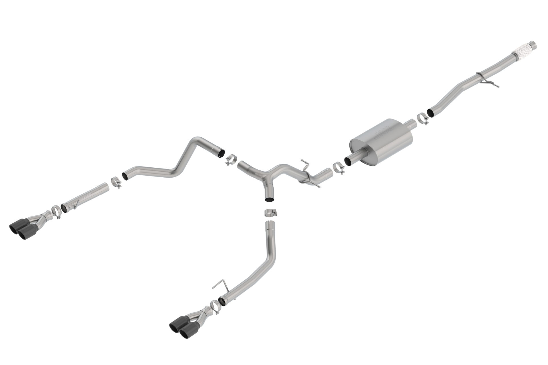 Borla S-Type Black Cat-Back for Silverado 1500, Split Exit