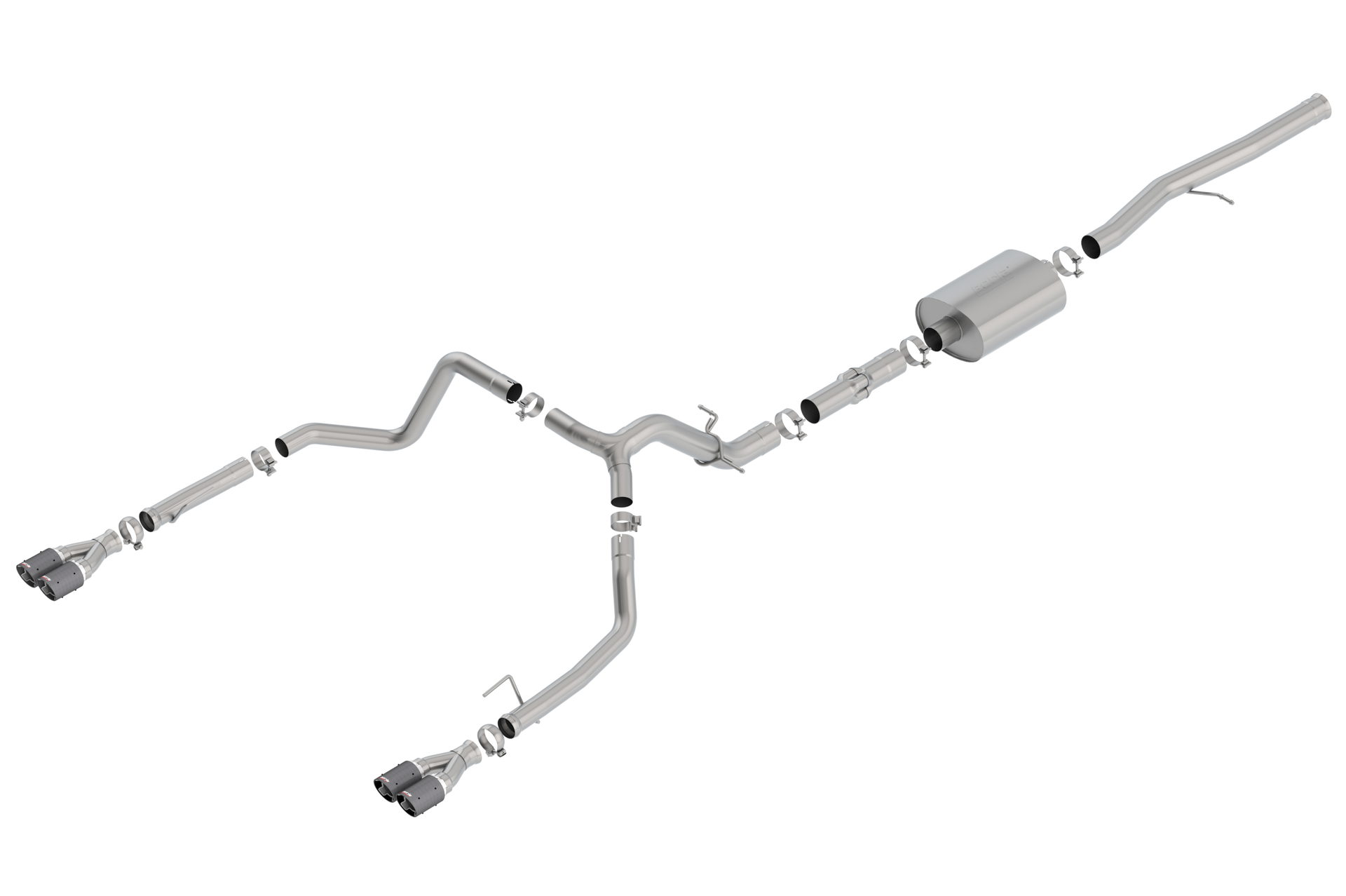 ATAK Cat-Back Exhaust for Silverado 1500 and Sierra 1500 (2019-2023), Borla 140776CF
