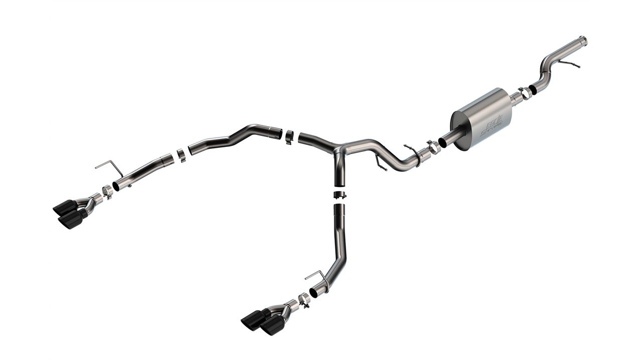 Borla S-Type Black Cat-Back for Tahoe Premier, Quad Tip