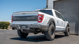 Black Tail Pipes for Ford F-150 Raptor (2021-2025) shown installed, Borla 60727BC