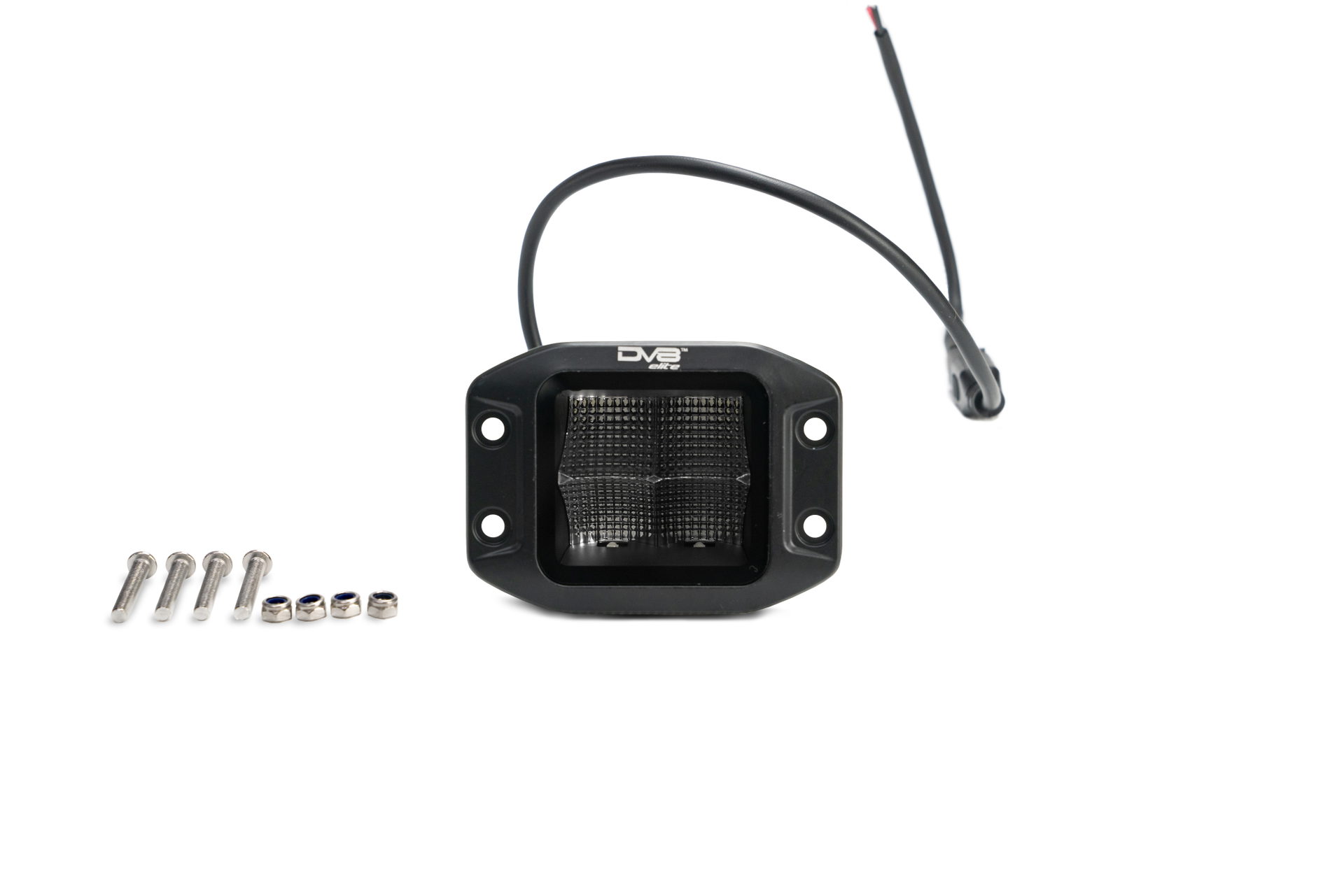 DV8 Offroad 3-Inch Cube LED Light with Flood Pattern & Flush Mount