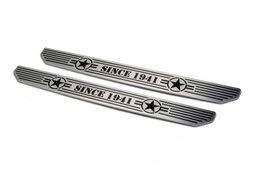 Rear Sill Plates with Since 1942 Logo for Jeep Wrangler JL, DV8 Offroad D-JL-180014-STR4