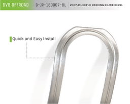 Parking Brake Bezel for Jeep Wrangler (2007-2010), view 4, DV8 Offroad D-JP-180007-BL