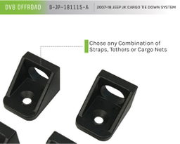 Cargo Tie Down System for Jeep Wrangler JK, 4 Pieces, view 3, DV8 Offroad D-JP-181115-A