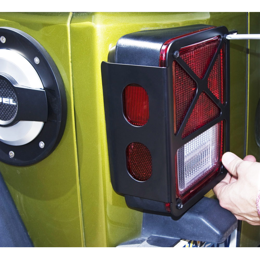 DV8 Offroad Tail Lamp Guard Pair for Jeep Wrangler JK, Black