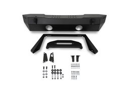 DV8 Offroad FS-25 Stubby Front Bumper with Plated Bull Bar FBJL-06, view 3