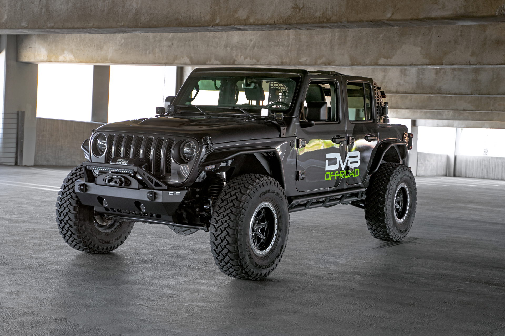DV8 Offroad DV8 Offroad FS-25 Stubby Front Bumper with Plated Bull Bar FBJL-06