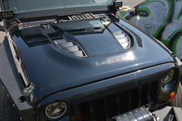 10th Anniversary Style Hood for Jeep Wrangler JK, view 3, DV8 Offroad HDMB07-TA