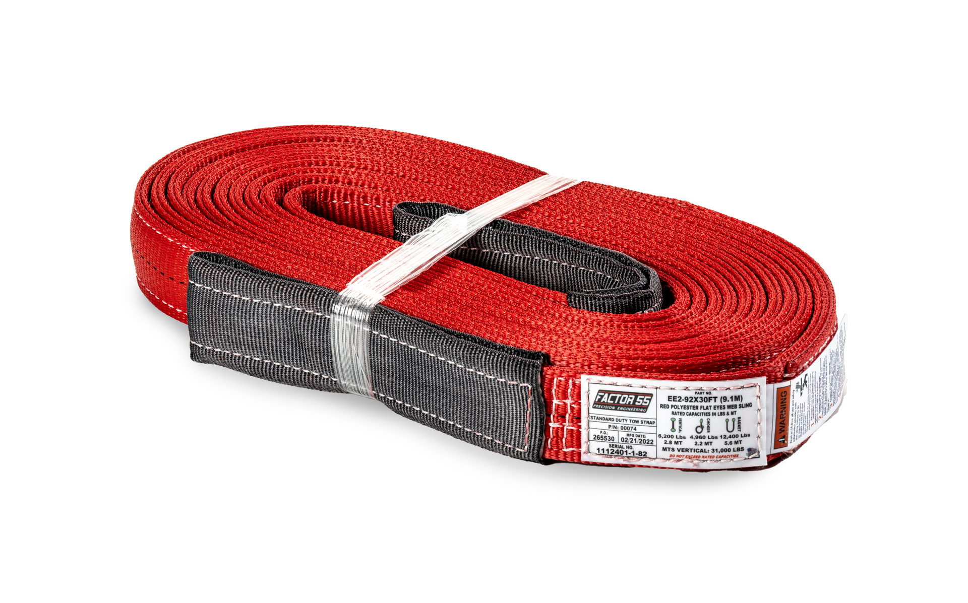 Factor 55 Standard Duty Tow Strap, 30 ft x 2 in.